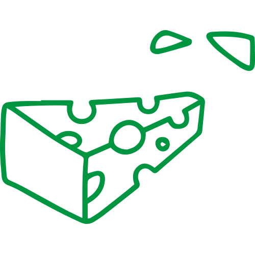 cheese-decoration cheese outlined in green